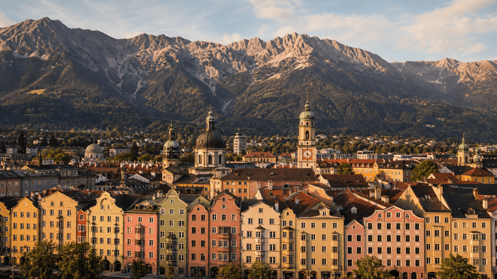 Uitzicht op Innsbruck, bestemming van deze treinroute